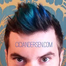 Teal And Blue Highlights For Men Merman Hair Is So In Right Now This Look Was Done By Cici Andersen In Noho Mens Blue Hair Blue Hair Streaks Men Hair Color