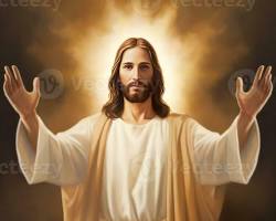 Image of Christ with open arms painting