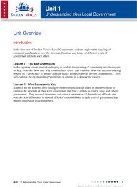 Lesson Objectives Local Government Curriculum Unit 1 Pdf