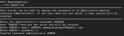 Sql> connect sys as sysdba enter password: Como Instalar Oracle Apex 20 2 Oracle Middleware And Developer Specialist