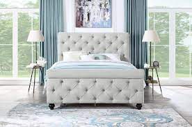 Maybe you would like to learn more about one of these? Sh290 Upholstered Bed Frame With Tufted Headboard Footboard Modern Light Gray By Homelegance At Asy Furniture