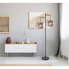 Globo JEANIE Floor Lamp Dark wood, black 15661S