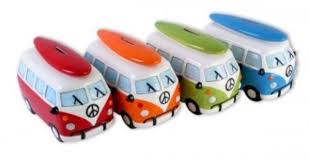 Amazon Com Volkswagen Merchandise Vw Camper Van Bus Ceramic Piggy Bank Money Box Kitchen Dining Piggy Bank Piggy Camper Van