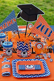 Orange Blue Graduation End Of School Party Ideas Photo 30 Of 40 College Grad Party Blue Graduation College Graduation Parties