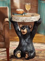 Black Bear End Table Black Bear Decor Bear Decor Bear Bathroom Decor