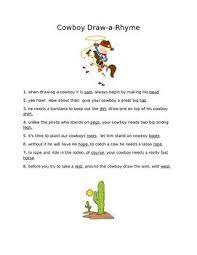 Rhyme To Draw A Cowboy Rhyming Words Rhymes Draw A Rhyme Stories