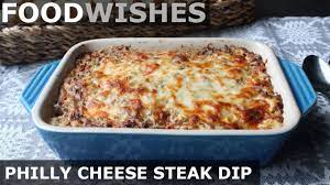 Arrange the cheese slices over top, alternating the american and. Philly Cheese Steak Dip Food Wishes Football Food Youtube