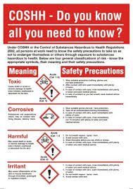 Rs Pro Coshh Safety Wall Chart Pp English 600 Mm 420mm