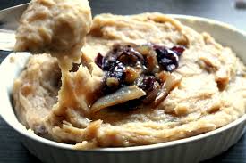 Instructions to begin this dish, start caramelizing the onions, as that takes about 20 to 30 minutes and they should be done just about the time the sweet potatoes are finished and mashed. Gruyere And Caramelized Onion Mashed Potatoes Happy Veggie Kitchen
