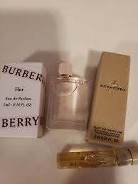 1 deluxe burberry her eau de parfum 5ml 0 16floz 1 sample size my burberry for her 2ml 0 07floz fragrance samples burberry fragrance fragrance