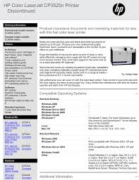 This driver package is available for 32 and 64 bit pcs. Hp Color Laserjet Cp3525n Printer Discontinued Manualzz