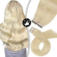 In order for extensions to look unnoticeable and feel as close to straight hair looks great but consider waves or curls. Moresoo Tape In Human Hair Extensions 12 Inch Full Head Tape In Blonde Ninthavenue Europe