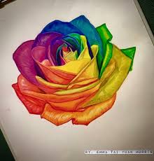 Rainbow Rose Colorful Rose Tattoos Rainbow Tattoos Flower Tattoos