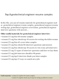 Top 8 Geotechnical Engineer Resume Samples