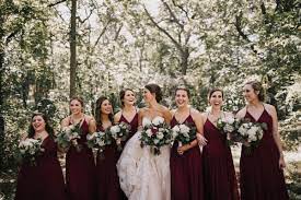 Fun Summer Burgundy Wedding Bridesmaids Style Www Alyssabarletter Com Burgandy Bridesmaids Dress Burgandy Wedding Summer Wedding Dress