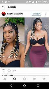 African Queen Black Braids Beads Pencil Skirt Conrows Black Girl Braids African Braids Styles Hair Styles