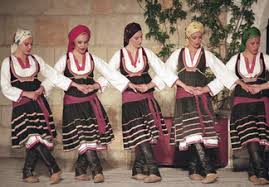 Art This Is A Picture Of Five Women Performing A Greek Traditional Dance There Are Forty Types Of Greek Traditional Danc Greek Women Greek Costume Folk Dance
