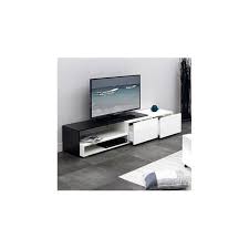 Meuble Tv 2 Tiroirs Blanc Et Noir Meuble Tv Meuble Mobilier De Salon