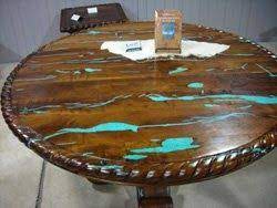 Handcrafted from texas hill country mesquite and inlayed with true turquoise. Continued Silence Mesquite Furniture Turquoise Furniture Western Furniture