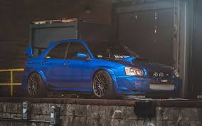 Download Wallpapers Subaru Impreza Wrx Sti 4k Stance Blue Impreza Tuning Japanese Cars Subaru Impreza 2004 Subaru Wrx Subaru