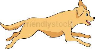 Running Golden Retriever Dog Cartoon Vector Clipart Friendlystock Golden Retriever Illustration Golden Retriever Painting Running Cartoon