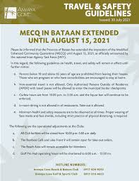 Jun 02, 2021 · july 5, 2021. Extension Of Mecq In Bataan To Aug 15 Anvaya Cove Beach And Nature Club