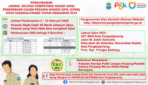 Adapun jadwal tersebut berlaku untuk kementerian/lembaga dan pemerintah daerah yang menyelenggarakan seleksi cpns 2019. Pengumuman Jadwal Seleksi Kompetensi Dasar Penerimaan Cpns Kota Pangkalpinang Tahun Anggaran 2019