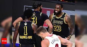 Lebron james with a legit 6'4 1/2 rob pelinka. Nba Finals Nba Finals Lebron James Anthony Davis Power La Lakers To 2 0 Lead Over Miami Heat More Sports News Times Of India