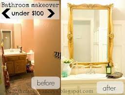 Remodelaholic Chic Budget Bathroom Makeover For Under 100 Cheap Bathroom Remodel Budget Bathroom Remodel Cheap Bathroom Remodel Diy