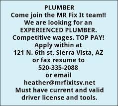 Maybe you would like to learn more about one of these? Plumber Mr Fix It Of Sierra Vista Sierra Vista Az
