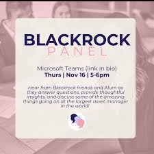 Join us for a great event with BlackRock tomorrow with @setonhall alumna, vina  Tailor and other professionals from BlackRock!