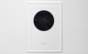 personalized star map print or poster of the night sky