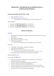 Suspende la constitución de 1876, pone fin al sistema parlamentario, aleja de. Estado De Alarma Sitio Excepcion