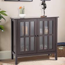 Glass Door Sideboard Console Storage Buffet Cabinet Wood Sideboard Dining Room Console Table Sideboard Console Table