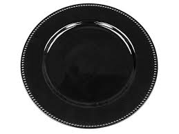 13 | pack of 2. Ya Ya Creations Chrg 1302 Blk Black Beaded 13 Charger Plate Box Of 24 Lionsdeal