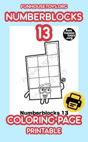 Numberblocks Number 13 Available As Printable Coloring Page On Our Website Fun Printables For Kids Learning Worksheets Printable Coloring Pages