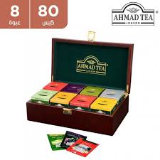 اشتري شاي أحمد - مختارات من الشاي في عبوة خشبية 8×10 كيس | توصيل Taw9eel.com