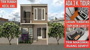 Sekilas gambaran contoh bagi yang ingin membangun rumah burung walet (rbw) mulai dari pondasi awal sampai dengan selesai ukuran 4 x 6 meter dengan dua lantai dan tinggi seluruh bangunan kurang lebih 8 meter. Desain Rumah 4x6 Meter 2 Lantai Dengan 3 Kamar Tidur Youtube