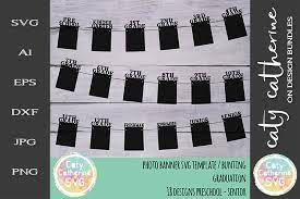 Download Graduation Photo Banner Bunting Svg Template 243908 Svgs Design Bundles