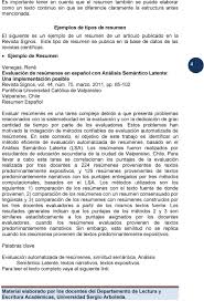 Ejemplos de utilización de los conectores en español: Ejemplo De Resumen De Un Articulo Academico Ejemplo Sencillo