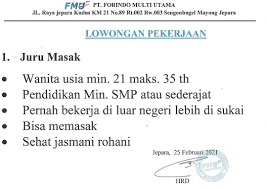 Maybe you would like to learn more about one of these? Lowongan Juru Masak Pt Forindo Multi Utama Lowongan Kerja Jepara Terbaru 2021
