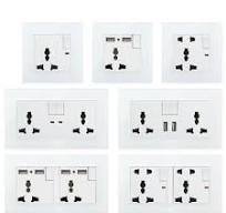 Universal Power Socket USB 5 Hole Wall Electrical Outlet 110-250V Glass 13A  Plug | eBay