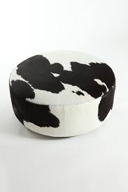Black And White Ottoman Stool Black White Round Cowhide Ottoman Cowhide Ottoman Ottoman Cowhide
