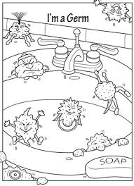 Free printable coloring page to teach kids about hygiene germs. Covid Coloring Sheets