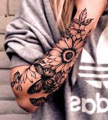 Pin On Mini Tattoos Best Sleeve Tattoos Sunflower Half Sleeve Tattoo Sleeve Tattoos For Women