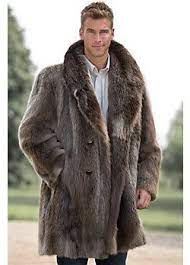 Men S Dominic Double Breasted Longhaired Beaver Fur Coat Style 99914 Mens Fur Coat Beaver Fur Coat Fur Coat