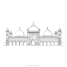 Muslims gather in these architectural structures in order to perform joint prayers. Badshahi Mosque Coloring Page Ultra Coloring Pages