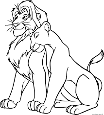 Printable young simba and nala coloring page. Simba And Nala Coloring Pages Printable
