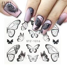 Only 3 available and it's in 2 people's carts. 1pc Black Butterfly Nail Decals And Stickers Flower Blue Colorful Water Tattoo For Manicures Nail Art Slider Decor Chstz982 1017 Stickers Decals Aliexpress
