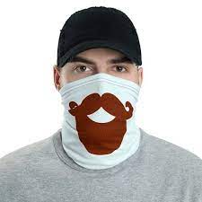 Fake Brown Beard And Mustache Neck Gaiter Face Mask Unisex Etsy Funny Face Mask Face Mask Beard No Mustache
